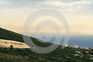 Abstract landscape of Lebanon, mountain and sea