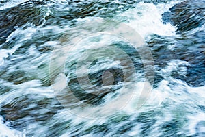 Abstract landscape of motion blur of the river water