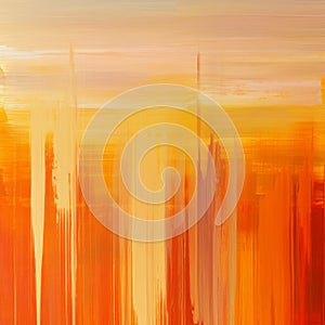 Abstract Landscape Painting In Orange And Yellow