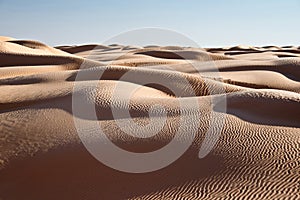 Abstract landscape in the Sand dunes desert of Sahara