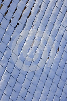 landscape with wire fence with snow on it