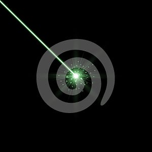 Abstract laser beams, green color