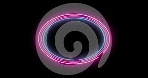 Abstract laser neon light ellipse frame video footage background