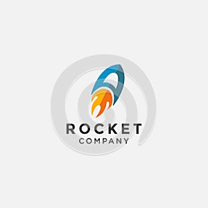 Abstract launched rocket logo icon vector template photo