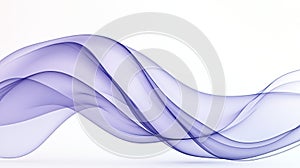 Abstract Flowing Purple Waves on White Background