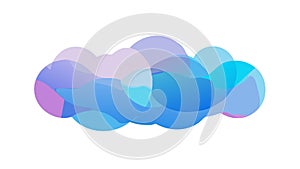 Abstract layered blue clouds, tranquil atmosphere, vector design Generative AI