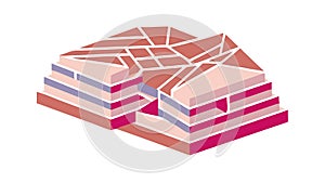 Abstract Layered Forms, Modern Geometric Structure, vector design Generative AI