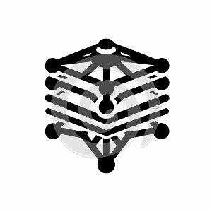 Abstract Layered Network Structure Icon
