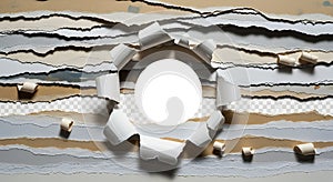 Abstract layered ripped paper background texture design