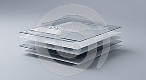 Abstract Layered Structure with Transparent and Opaque Elements