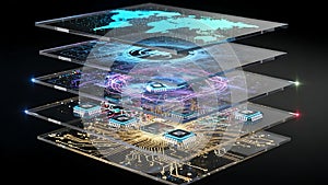 Abstract Layers of Digital Data and Technology