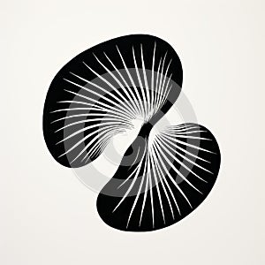 Abstract Leaf Design: Black And White Graphic Art Inspired By Verner Panton And Chiho Aoshima