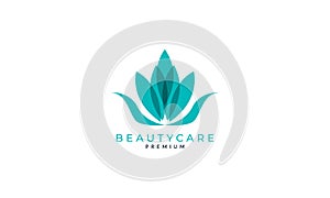 Abstract leaf shape for beauty care women logo icon vector illustration design