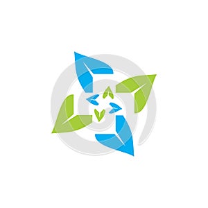abstract leaves medical logo icon