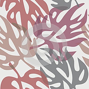 Abstract leaves on a seamless pattern wallpaper