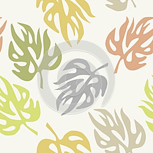 Abstract leaves on a seamless pattern wallpaper