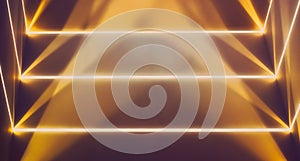 Abstract led lights and shadows on the wall