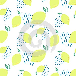 ABSTRACT LEMON SLICE SEAMLESS VECTOR PATTERN. FRESH SUMMER FEELING PATTERN