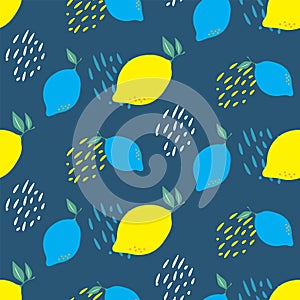 ABSTRACT LEMON SLICE SEAMLESS VECTOR PATTERN. FRESH SUMMER FEELING PATTERN