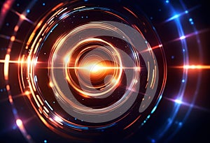 Abstract lens flare space or time travel concept background