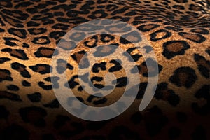 Abstract Leopard print with selective focus, black leopard spots texture design, dark leopard background