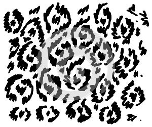 Abstract leopard skin design template. Jaguar, leopard, cheetah, Panther. Black and white camouflage background. black lines of