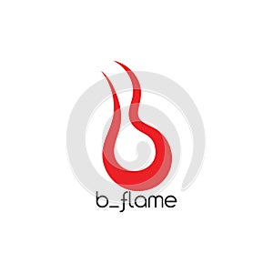 Abstract letter b flame design logo vector