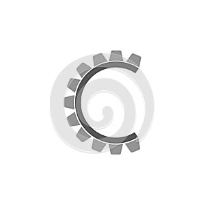 Abstract letter c simple geometric cog machine logo vector