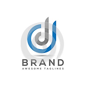 Abstract Letter D logo, letter dd logo vector