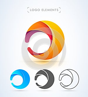 Abstract letter d or o logo template