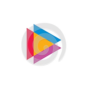 Abstract letter d triangle geometri clogo vector