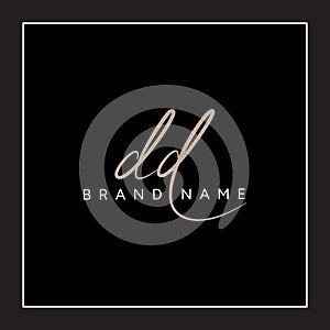 Handwritten Signature logo for Initial Letter DD - Vector Logo Template for Alphabet D and D