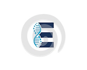 Abstract Letter E DNA Biology Logo Concept.