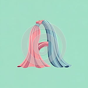 Abstract Letter A with Flowing Fabric