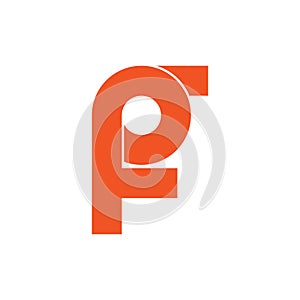 Abstract letter fp simple loop logo vector