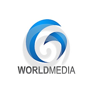 Abstract letter G World media globe logo template vector illustration
