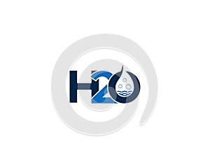 Abstract Letter H2o or H20 Water Bubble Logo Design