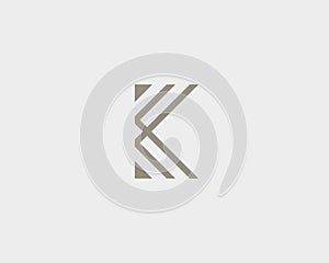 Abstract letter K logo design. Linear elegant vector icon symbol. Premium business finance media monogram logotype.