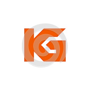 Abstract letter kg simple geometric logo vector photo