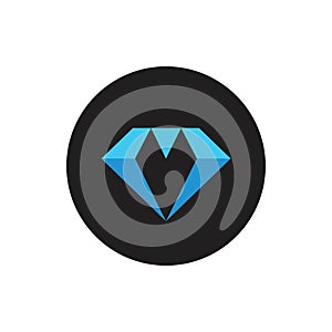Abstract letter m blue diamond logo photo