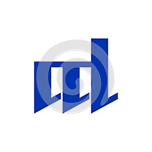 Abstract letter md simple geometric logo vector