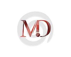 Abstract letter MD Unique Logo Design Concept.