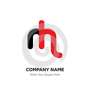 Abstract letter mh or hm logo design template, Black Alphabet in