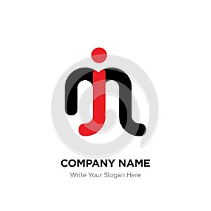 Abstract letter mj or jm logo design template, Black Alphabet in