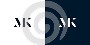 Abstract letter MK logo photo