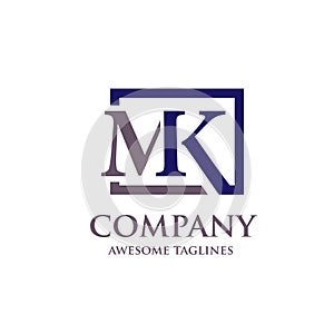 Abstract Letter MK logo vector photo