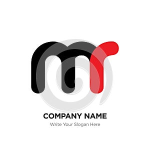 Abstract letter mr or rm logo design template, Black Alphabet in