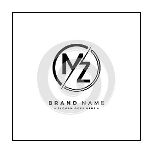 Abstract Letter MZ Logo - Initial Monogram Template for Alphabet M and Z