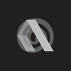 Abstract letter n 3d logo vector