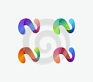 Abstract Letter N logo design collections